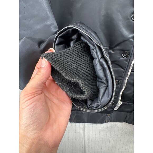 Vintage Tuffy Jac Mens Bomber Jacket Sz M Black Nylon Police Fire Flight FullZip - Picture 8 of 13